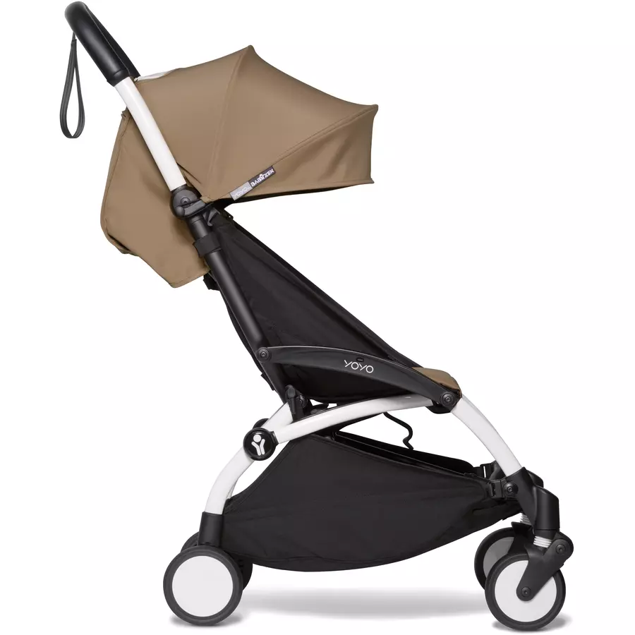 BABYZEN Kinderwagen YOYO2 6+ White mit Textilset Toffee und Backpack YOYO Black