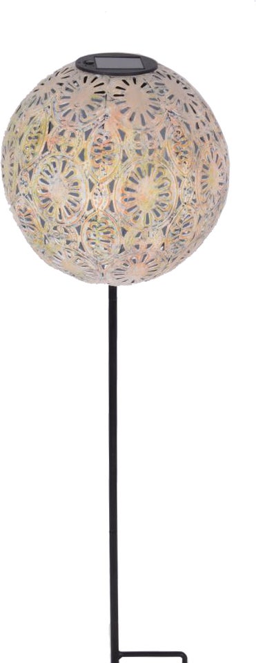Intratuin solar tuinsteker lichtbol beige 20 x 20 x 72 cm