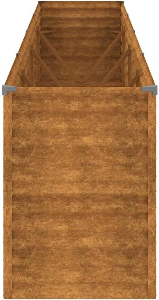 vidaXL Hochbeet, Wetterfest Pflanzkasten mit viel Platz, Pflanzkübel Blumenkasten für Balkon Garten, Blumenkübel Gemüsebeet, 385x50x69 cm Cortenstahl
