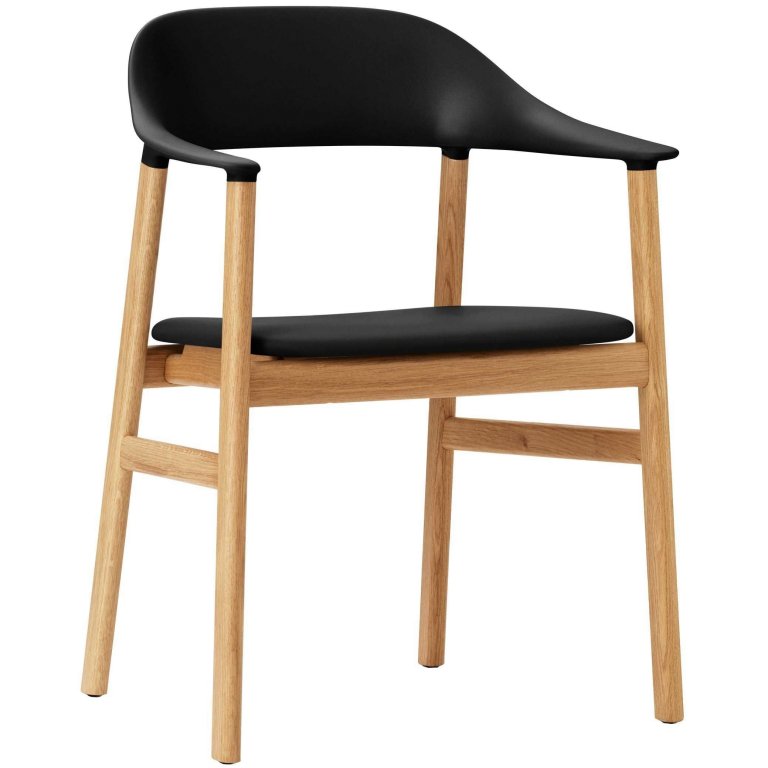Normann Copenhagen Herit Armchair Oak stoel Spectrum leer zwart