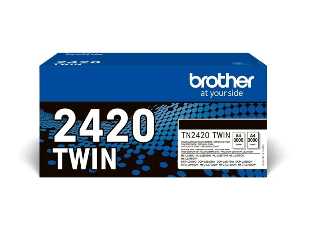 Brother TN2420 TWIN - 2 pakker - Højtydende - sort - original - tonerpatron - for Brother DCP-L2510, L2530, L2537, L2550, HL-L2350, L2370, L2375, MFC-L2713, L2730, L2750