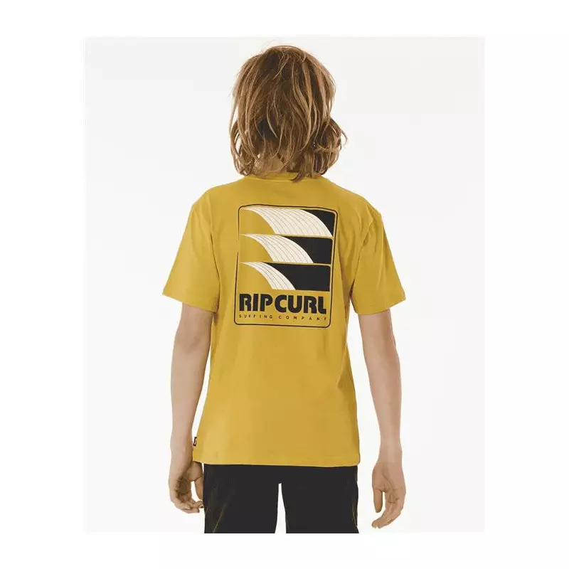Teeshirt junior RIPCURL Surf Revival Line Up Tee -Boy Mustard Gold