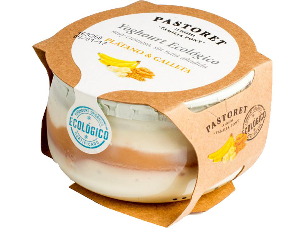 IOGURTE PASTORET BIOLÓGICO BANANA E BOLACHA 135G