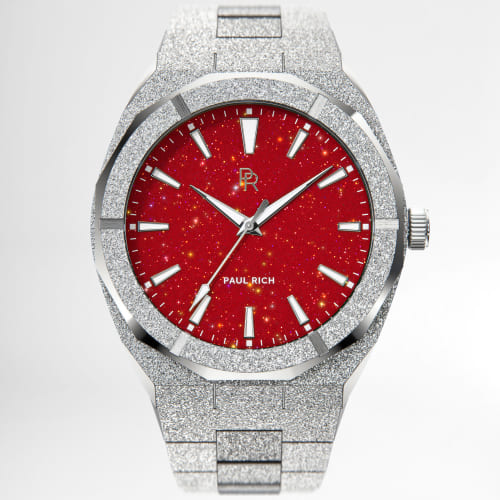 Montre Frosted Star Dust 42mm Silver Red