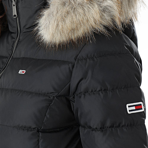 Doudoune Capuche Fourrure Femme Basic 8588 Noir