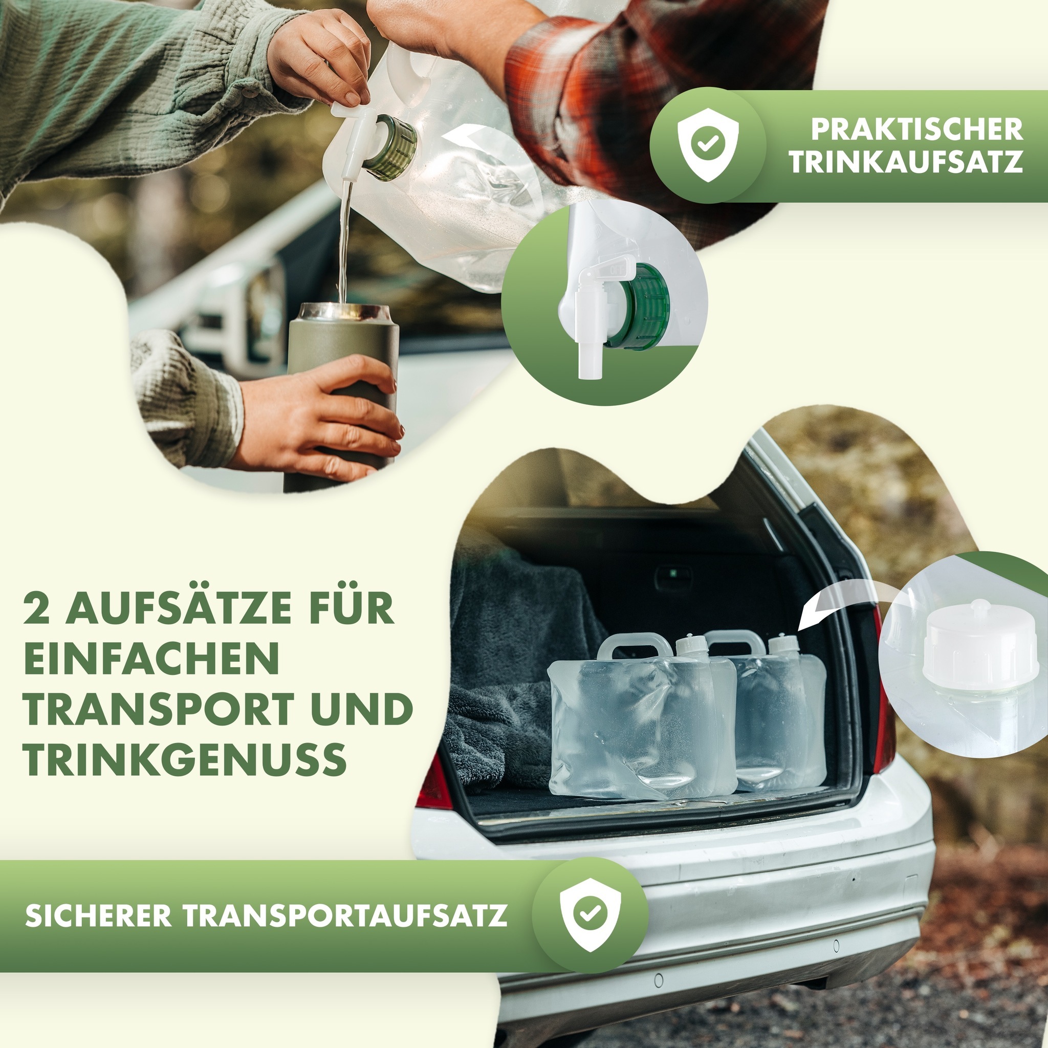 Naturbummler 10 liter set van 4 opvouwbare jerrycans
