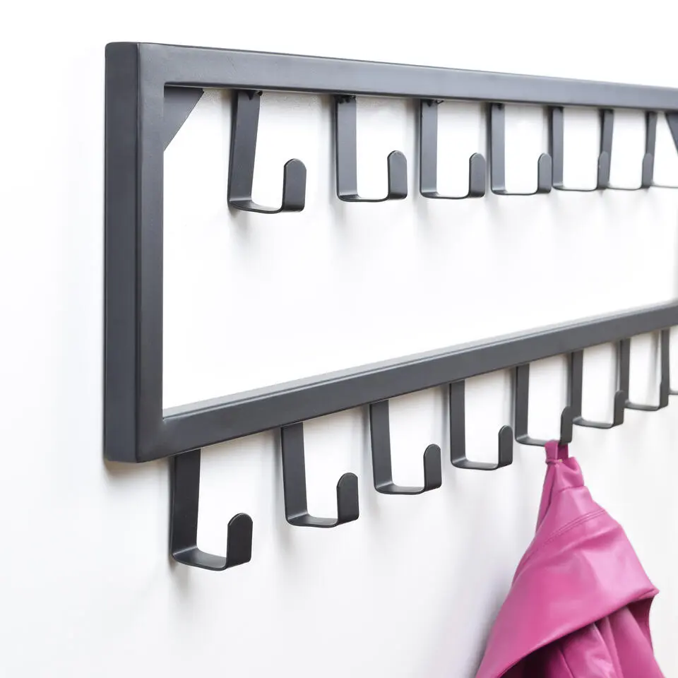 LOFT42 Bono Kapstok - Zwart – Metaal – 15 haken - 80x26x4