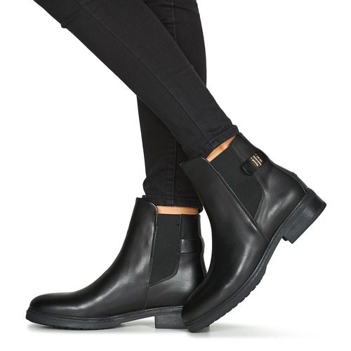 Tommy Hilfiger - Coin Leather Flat Boot - Noir
