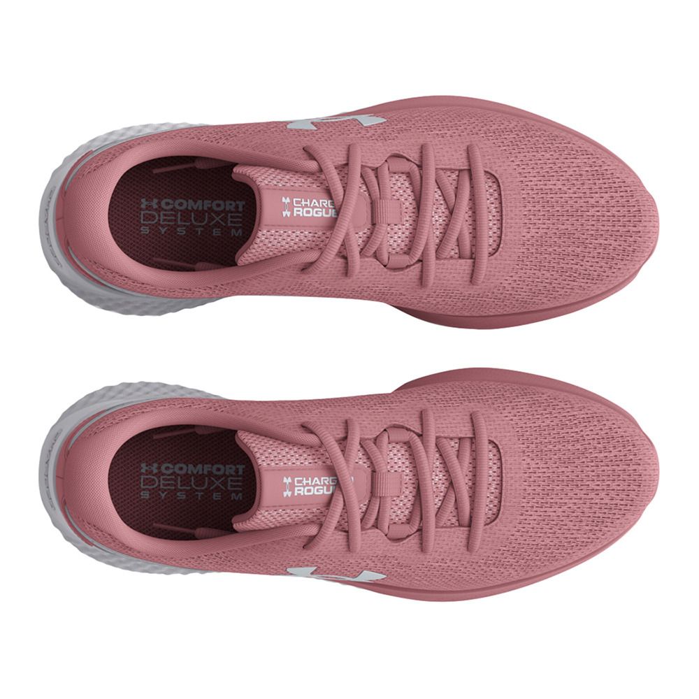 Under Armour UA W CHARGED ROGUE 3 KNIT - Chaussures running Femme pink elixir/white/metallic silver