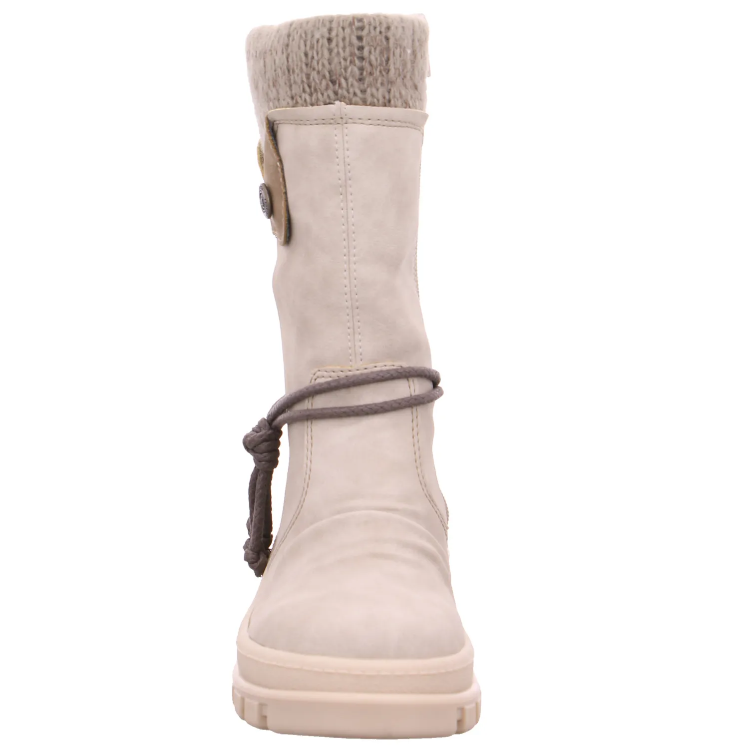 RIEKER Snowboot Offwhite Lederimitat  mit Tex-Membrane