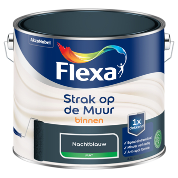 Flexa Strak op de Muur muurverf mat nachtblauw 2,5 liter