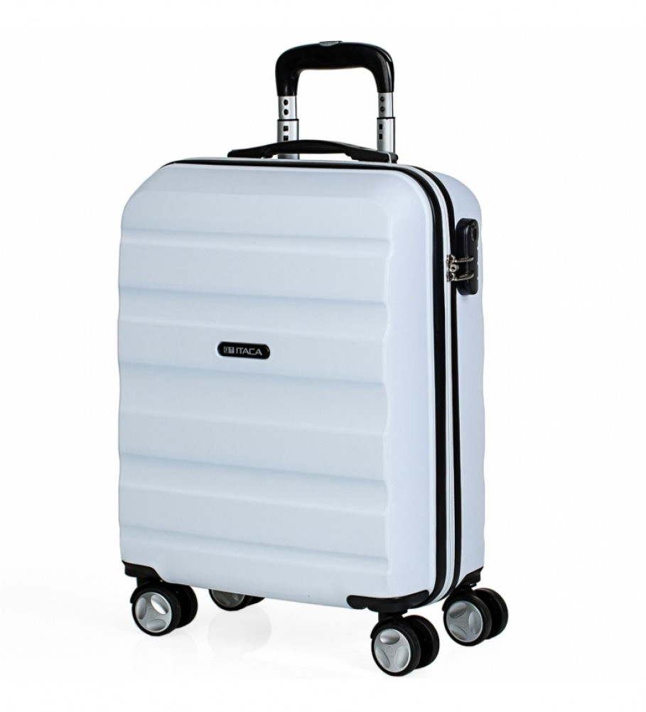 Mala de cabine com rodinhas ITACA, ABS T71650, branca - 55x40x20cm -