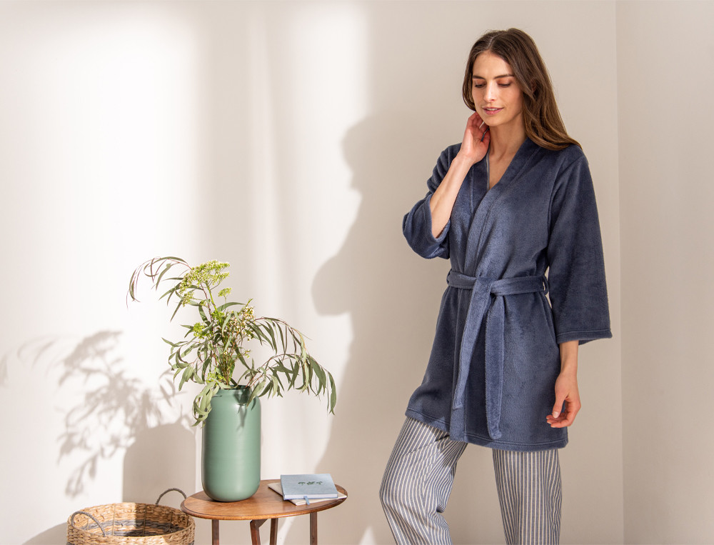 Peignoir femme-Reflets bleus