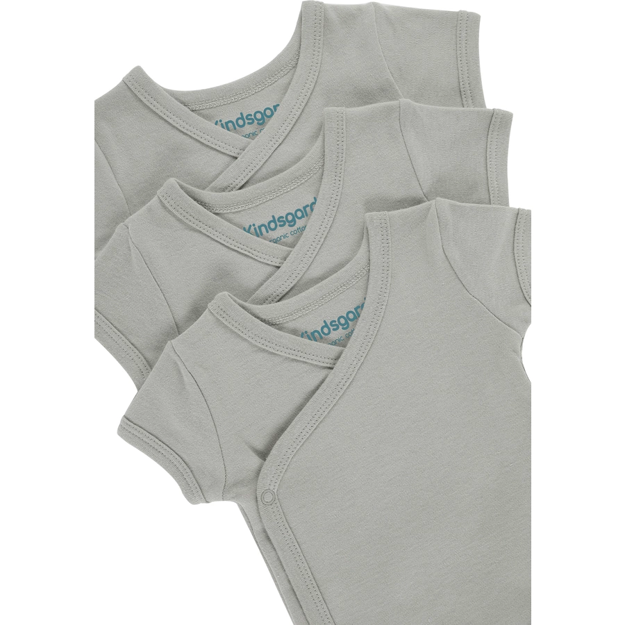 kindsgard Wickelbody trunder 3er-Pack kurzarm grau