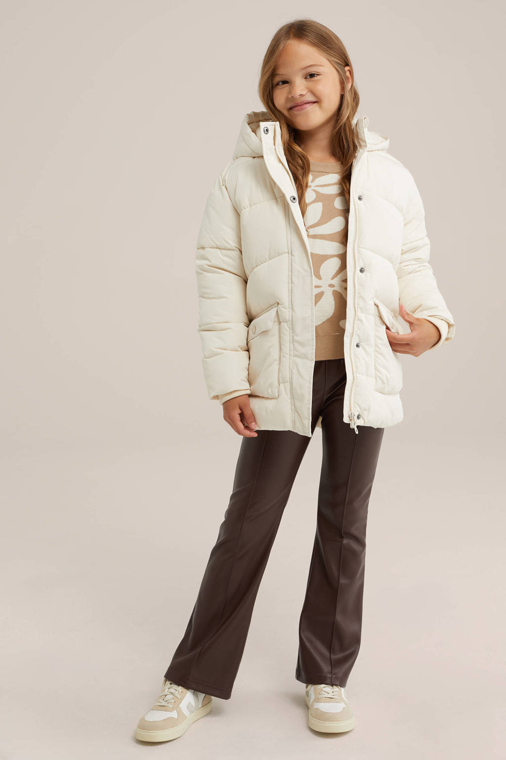 WE Fashion gewatteerde winterjas ecru