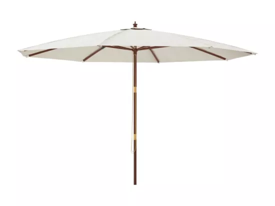 Parasol de jardin avec mât en bois sable 400x273 cm