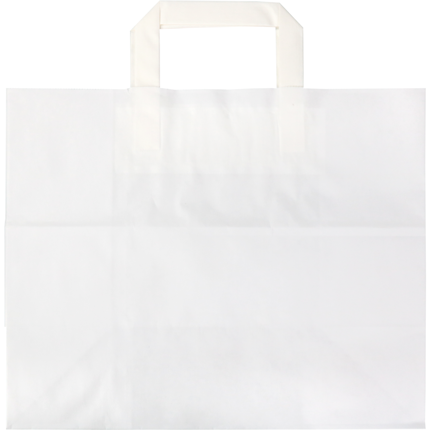 Tas, Papier, platte handgreep, 32x 16x27cm, draagtas, wit