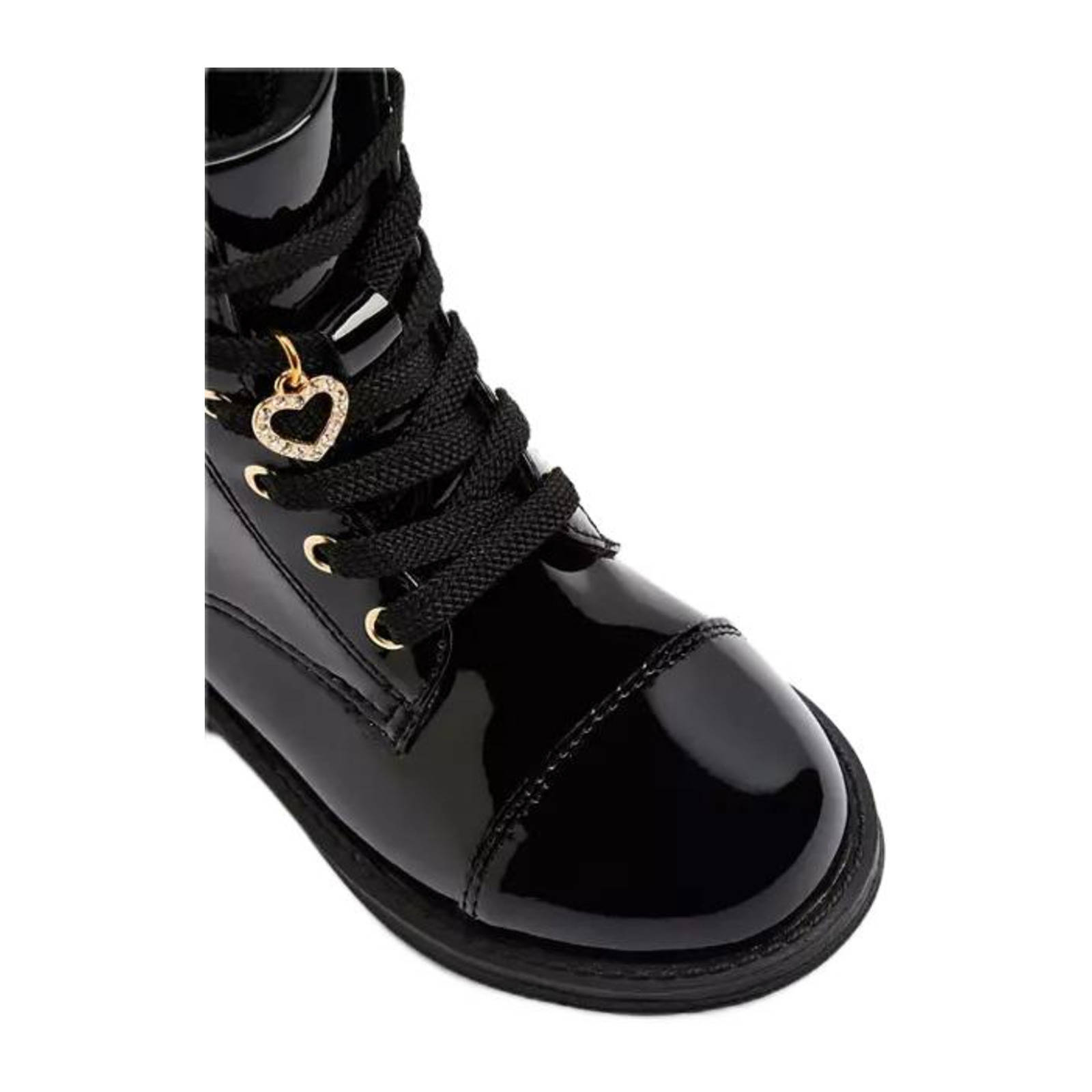 Graceland kleuter lak veterboots zwart