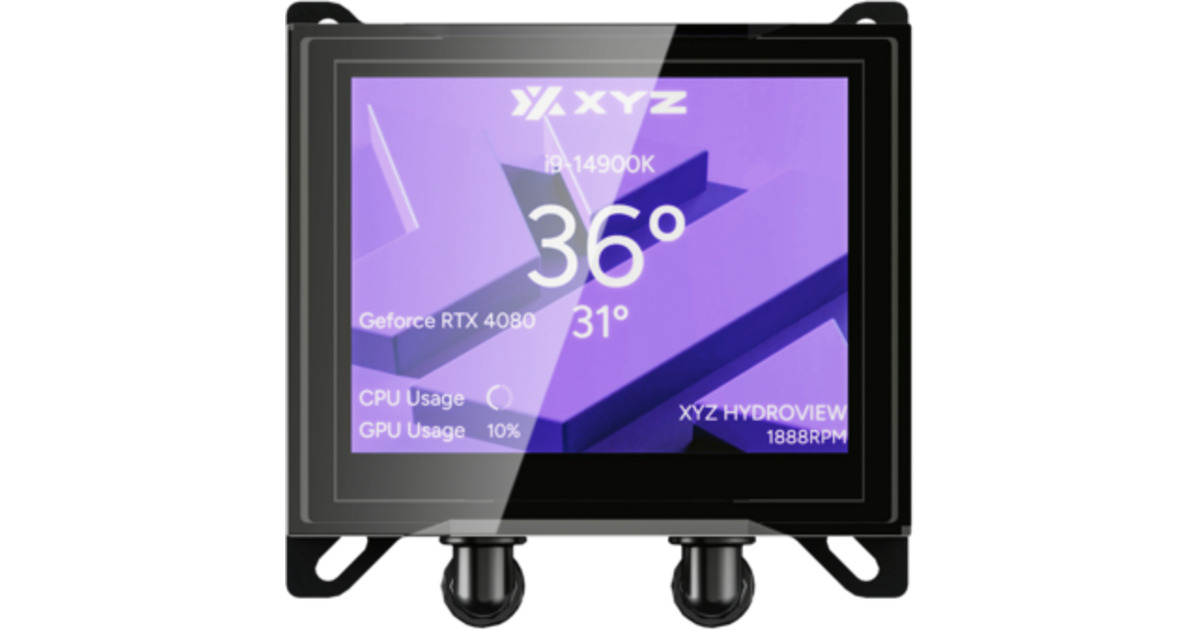 XYZ PC GearHydroview AIO 360 waterkoeling  (Zwart, ARGB, PWM)