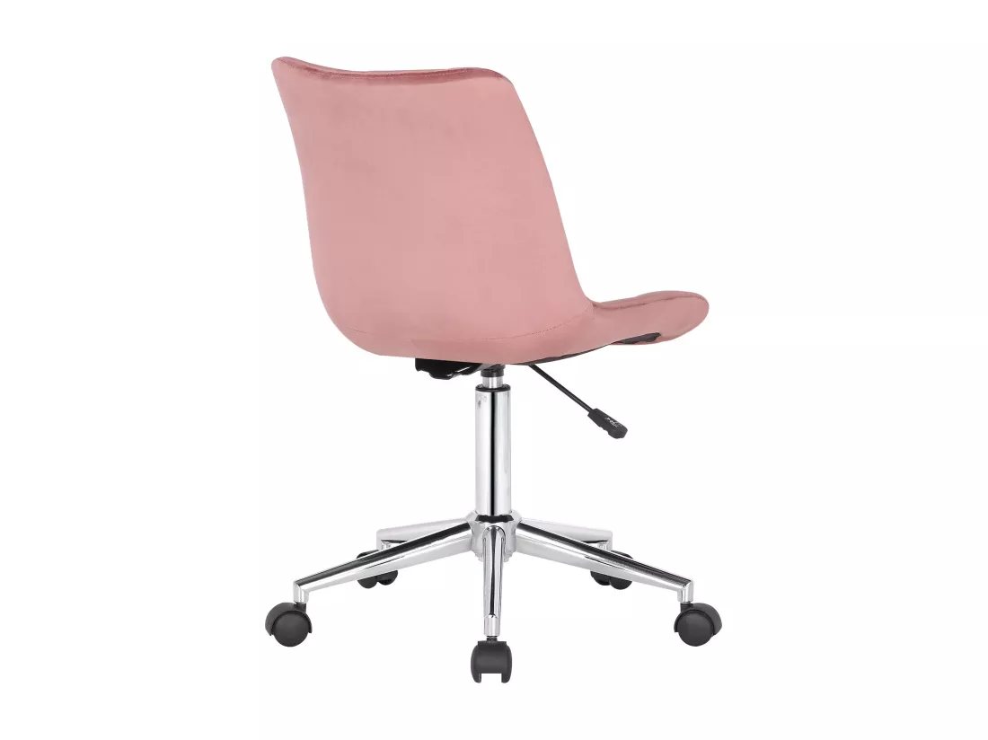 Chaise de bureau - Velours & Métal chromé - Rose - Medford