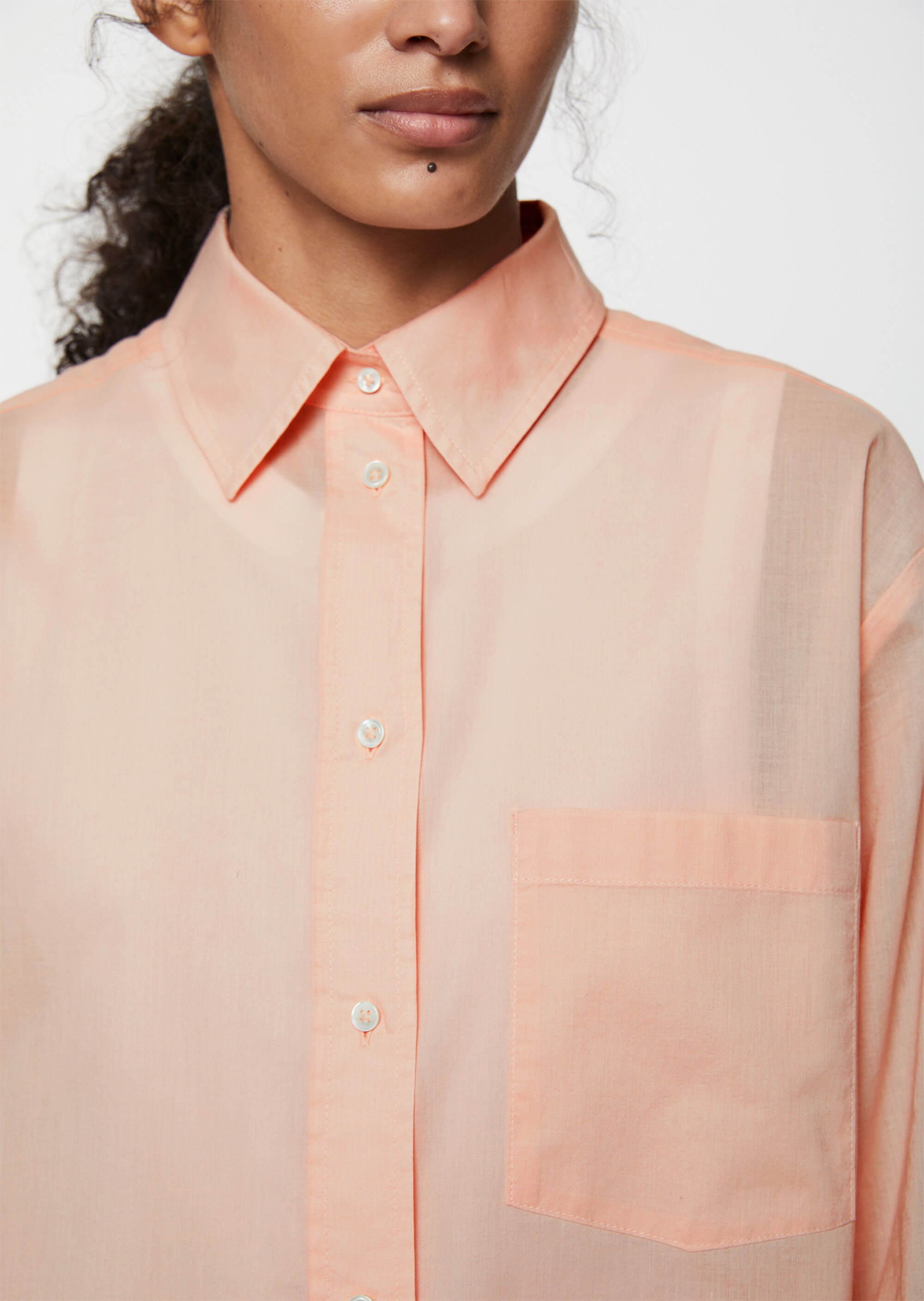 Langarm-Bluse regular aus Silky-Touch-Voile-Qualität