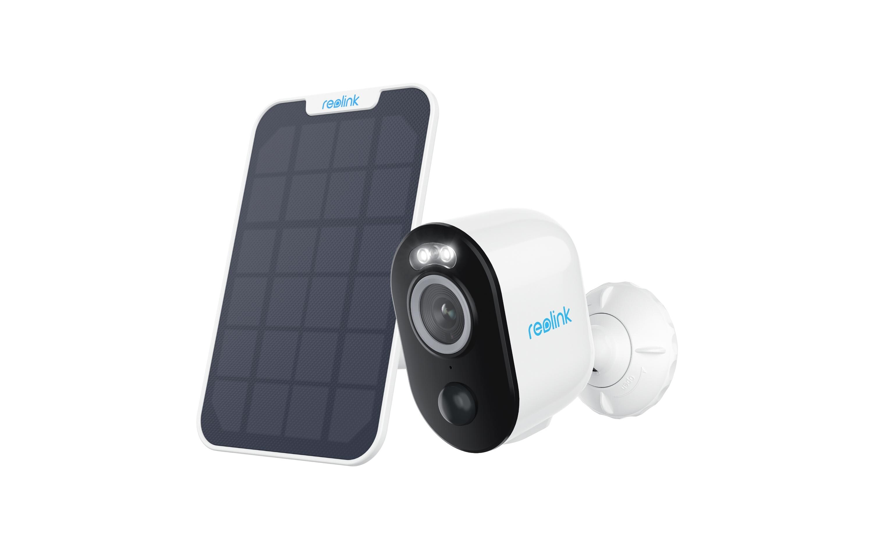 Netzwerkkamera Argus B330 Weiss, inkl Solarpanel<br>Komplett kabellose, akkubetriebene & wetterfeste smarte Überwachungskamera mit Personen- & Fahrzeugerkennung, bewegungsaktiviertem Licht