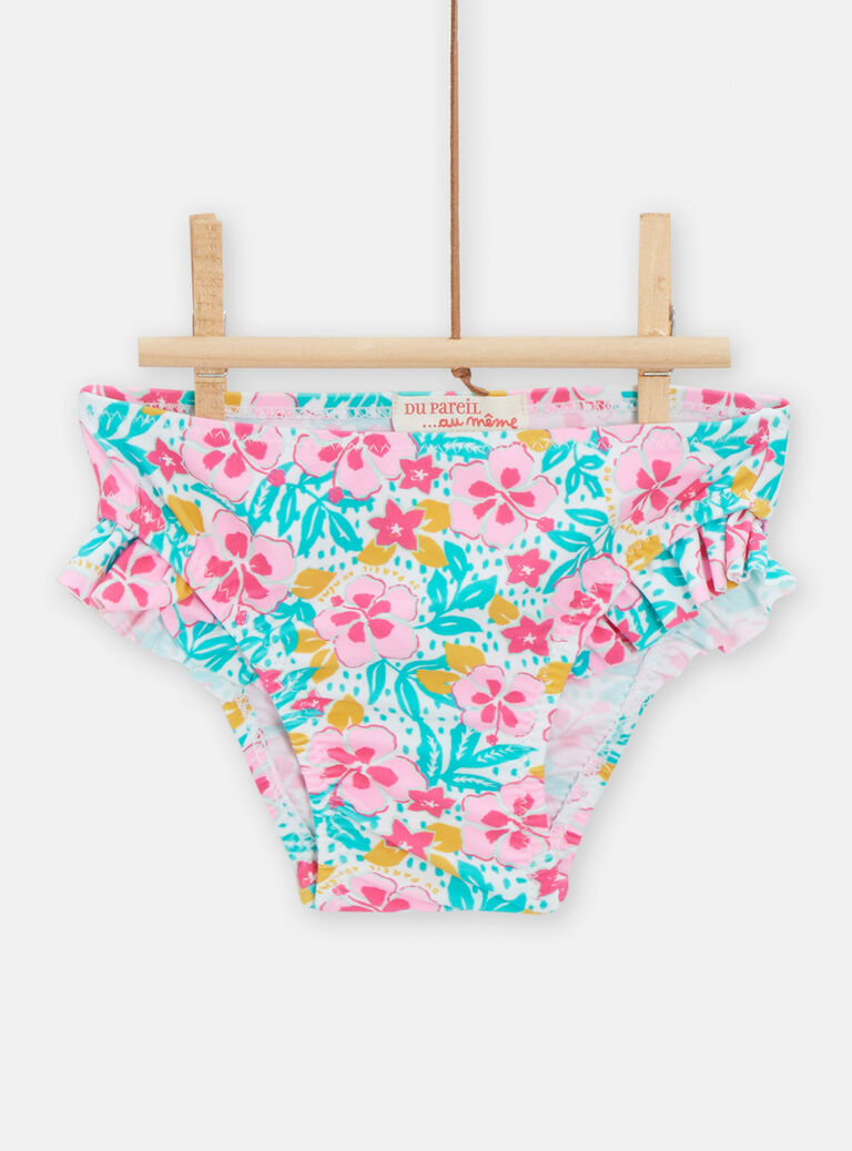 Culotte de bain fleurie à volants pour bébé fille