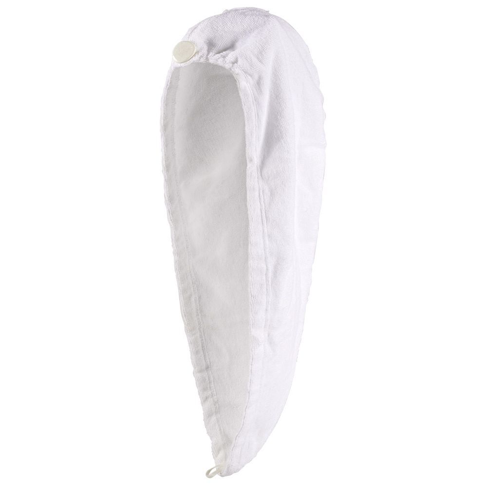 Serviette à cheveux ultra absorbante 100% coton blanc
