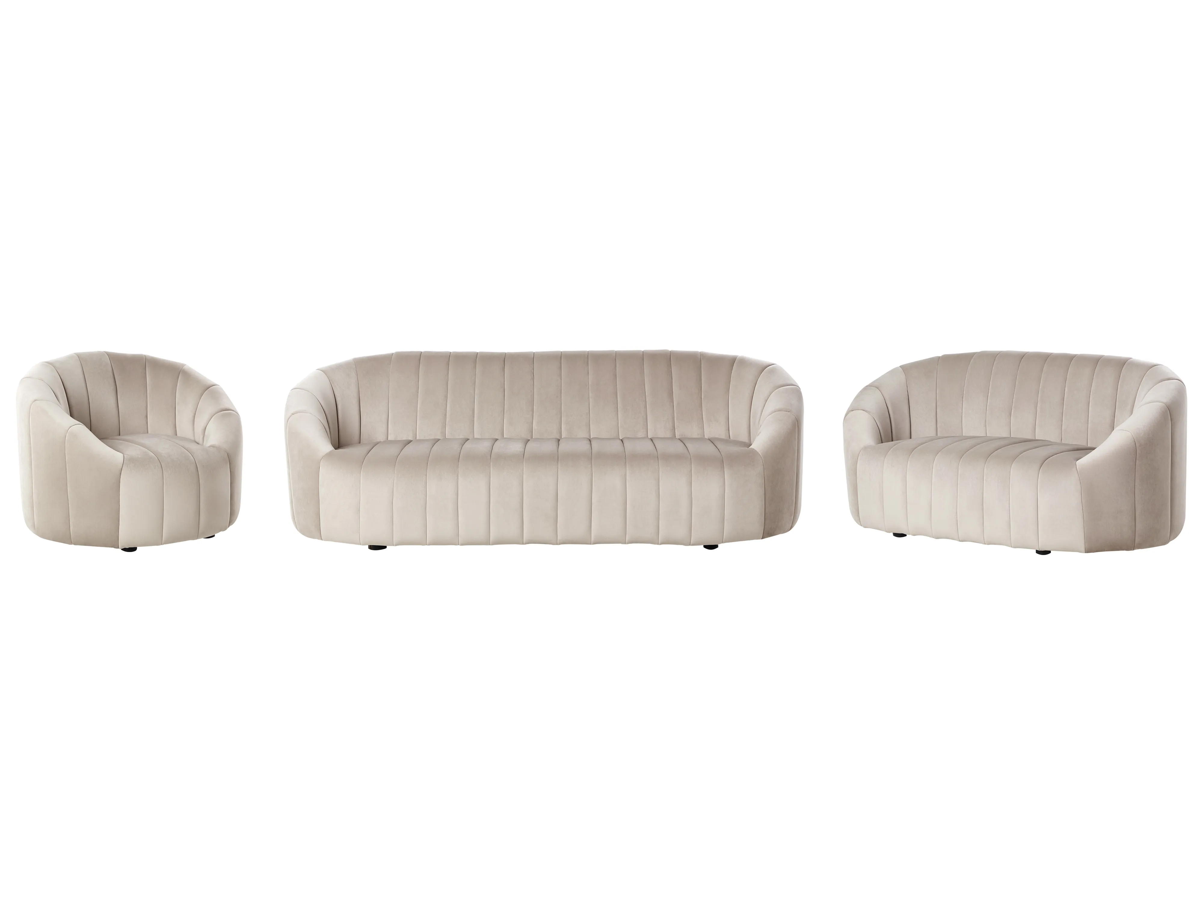 Bankenset 6-zits MALUNG Fluweel Beige