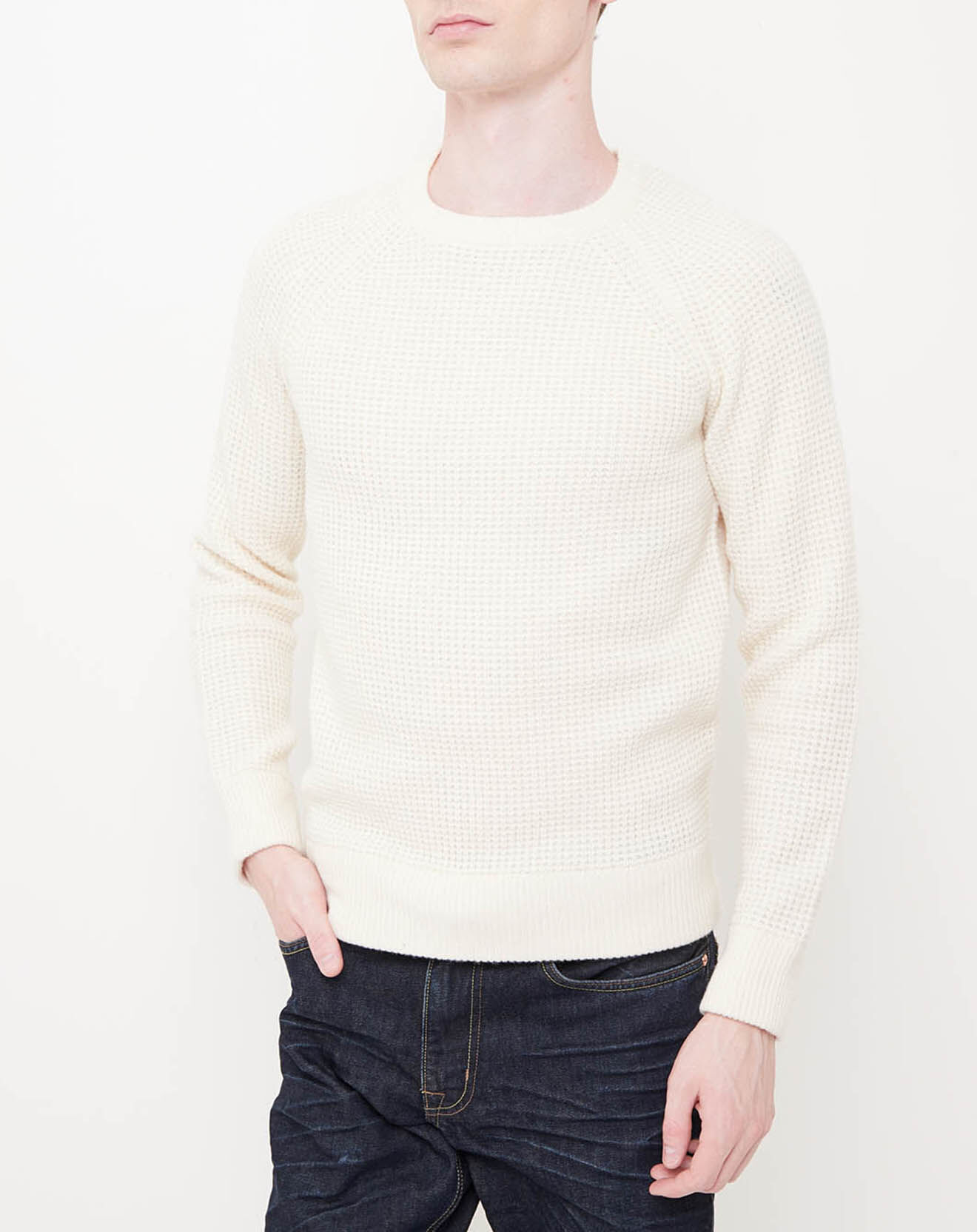 Hartford Pull en Laine mélangée Waffle beige