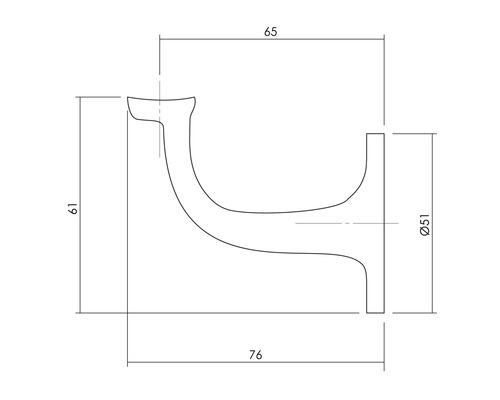 Chroom ronde gebogen leuningdrager met draadstang