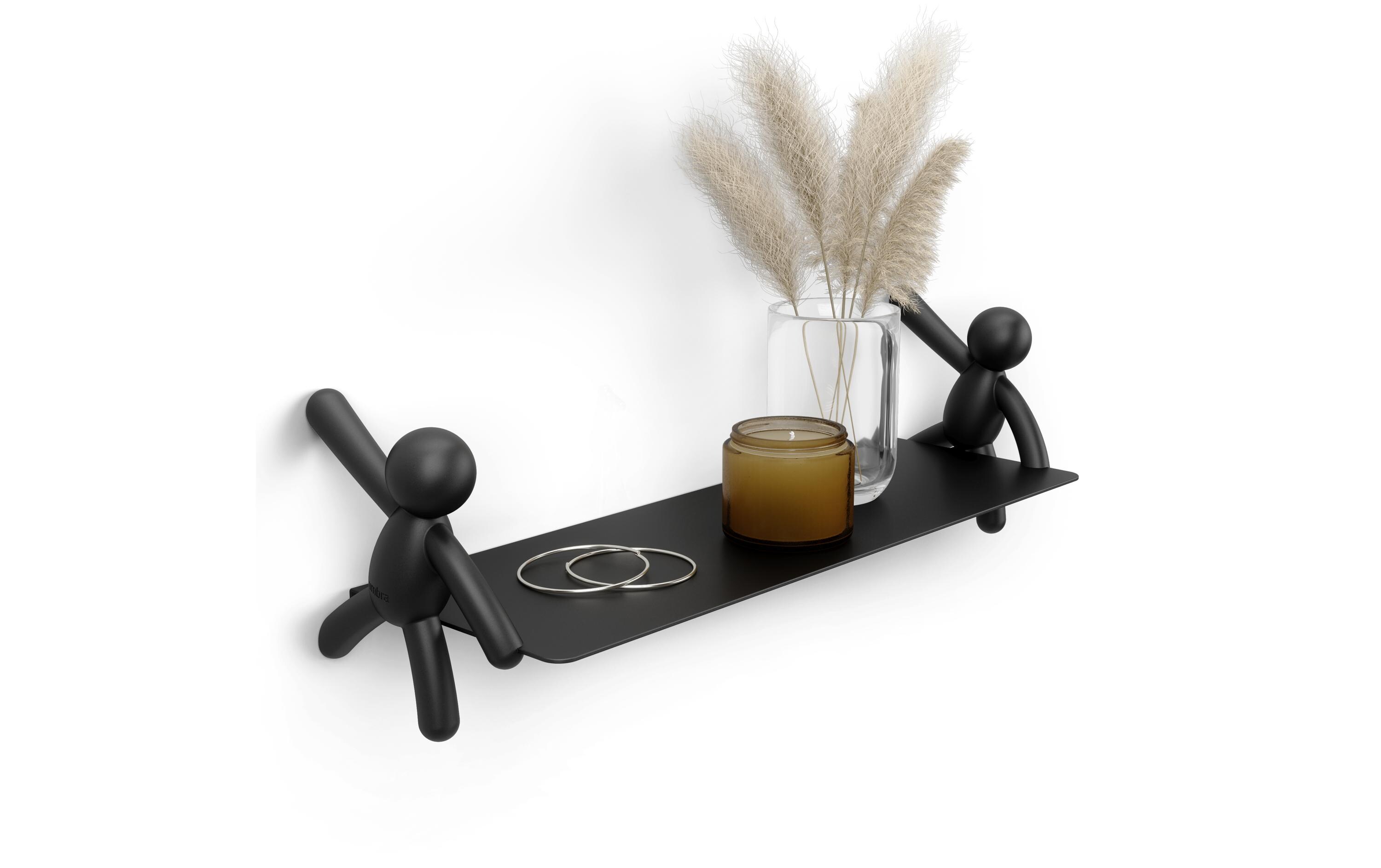 Wandregal Buddy 46 x 14 cm, SchwarzWandregal aus Stahl