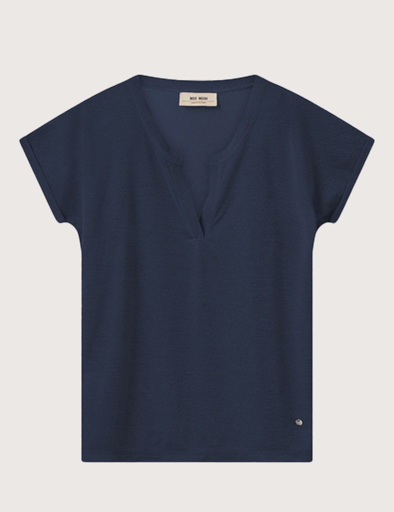 MOS MOSH TOP FEMME COL V KILANA MARINE