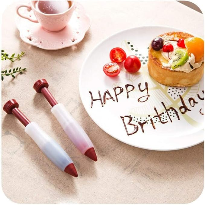 (13.5cm) Silikon Schokoladen Stift Saucen Deko Garnier Spritze Verzier Spritzbeutel für Desserts / Kuchen / Tellerdeko