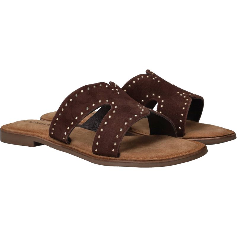 Lazamani Lina Small Studs Slippers Bruin Dames