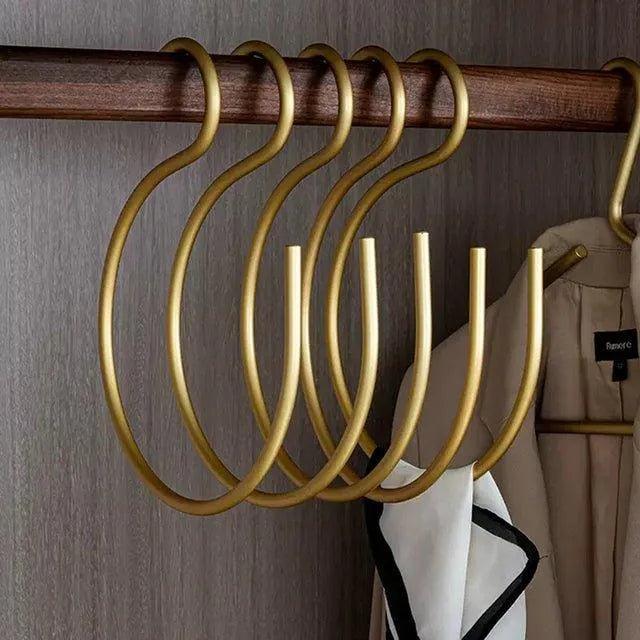 5 pcs Matte Gold/Silver S Shape Hook Holders | Modern Practical Clothes Hanger