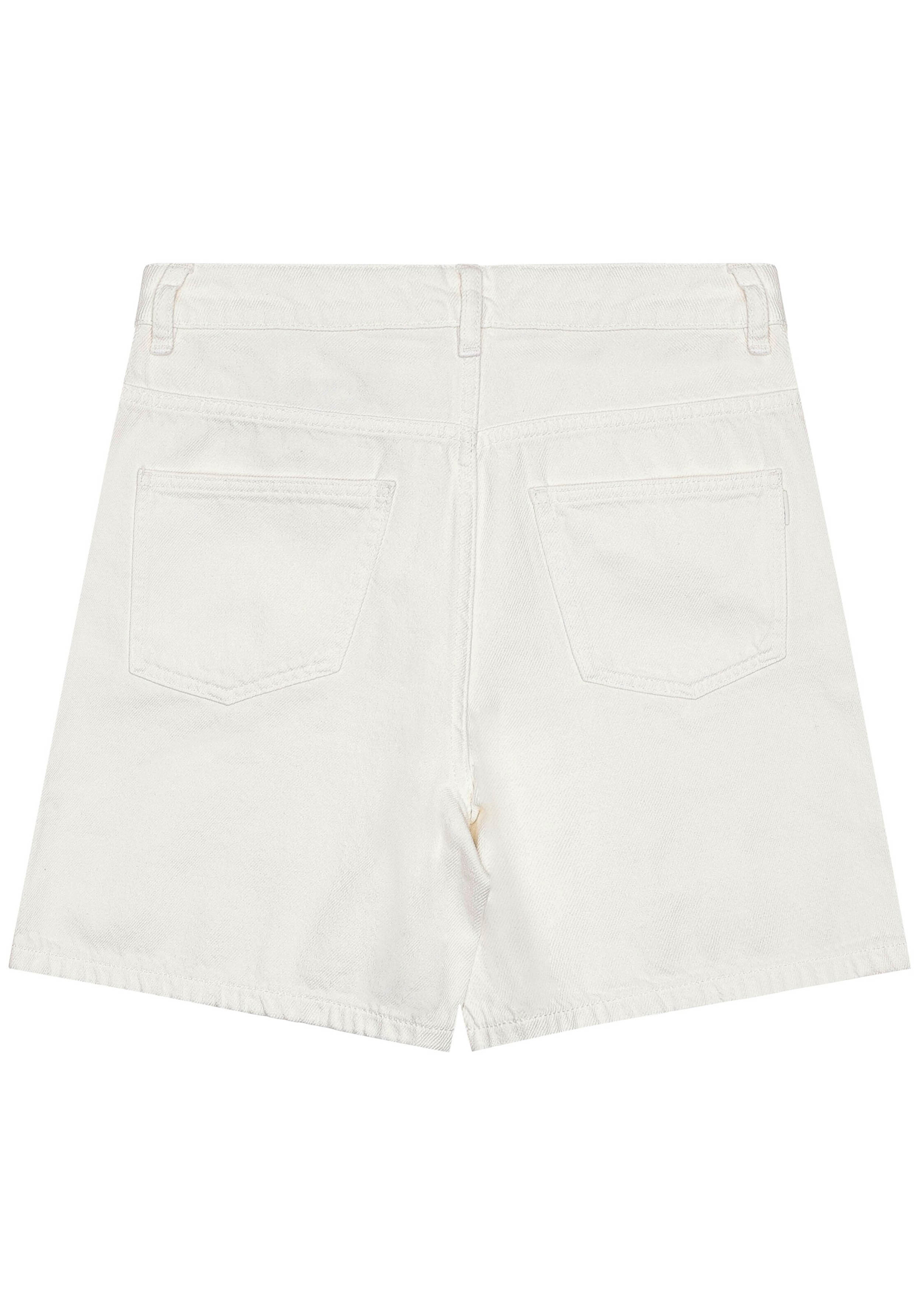 Knowledge Cotton Apparel Jeansshorts Gale Straight Mid-Rise Twill 5-Pocket Shorts Egret
