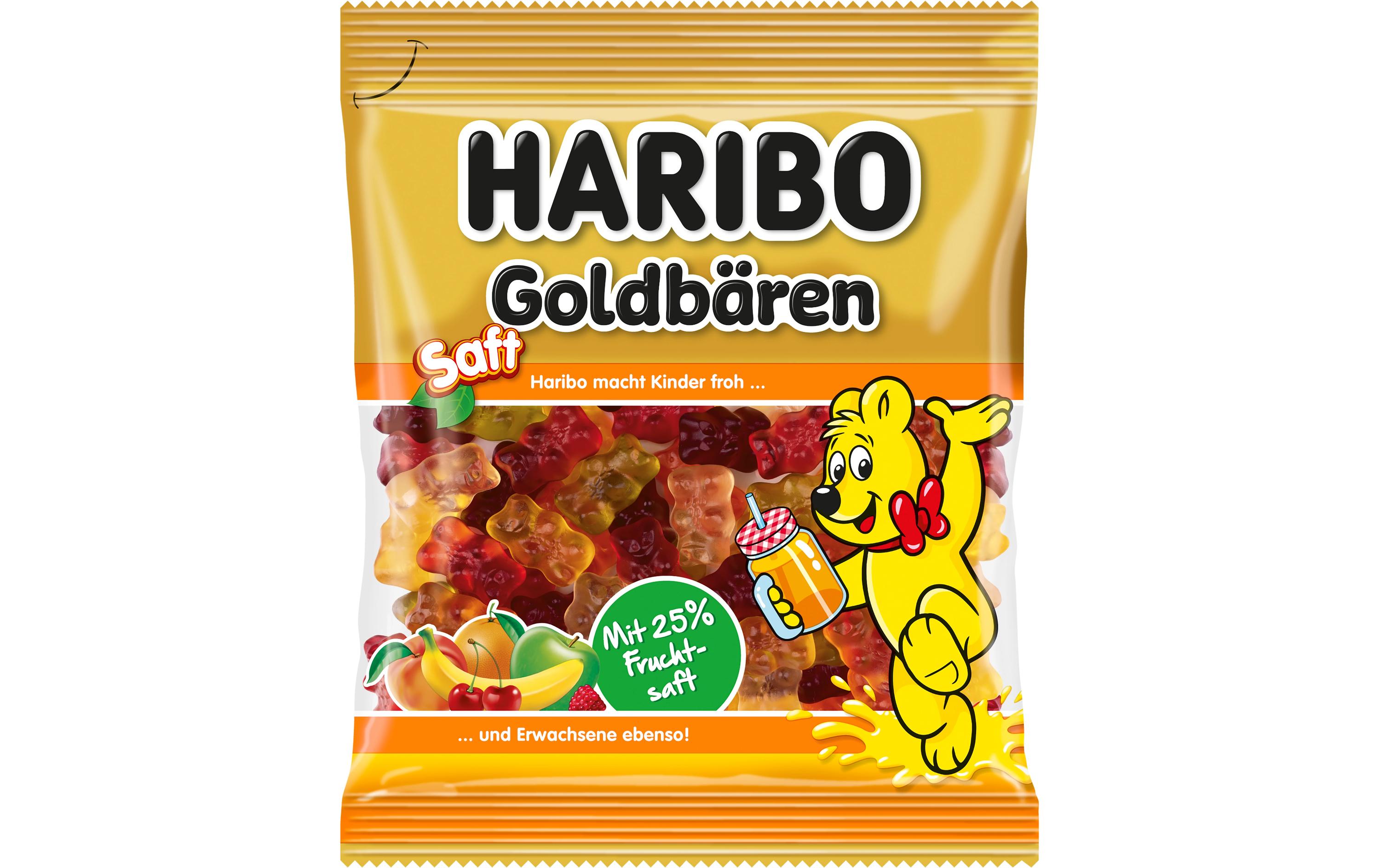 Gummibonbons Saft Goldbären 160 gWeiche Fruchtgummis mit natürlichem Saftgeschmack