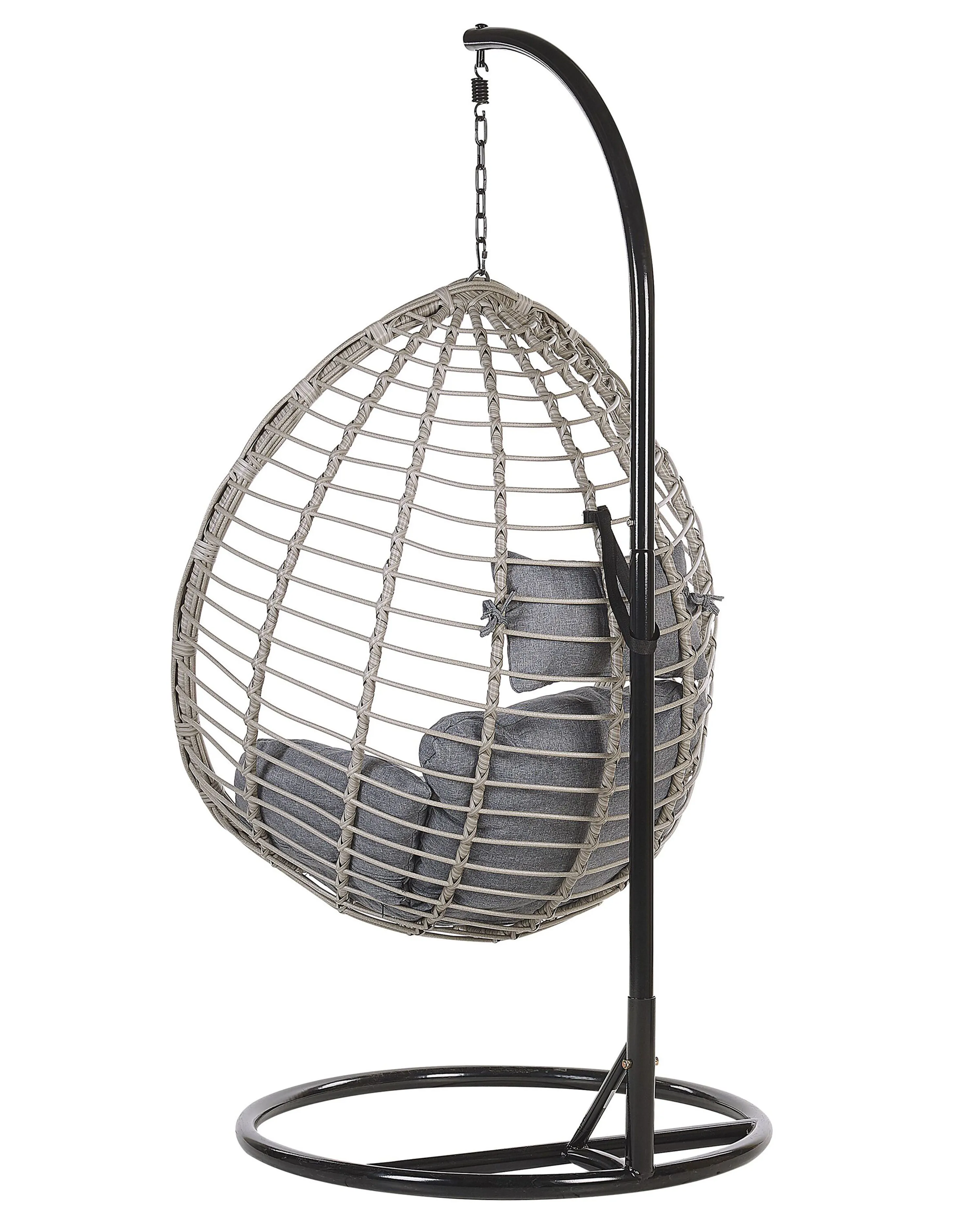 Hangstoel met standaard TOLLO PE rotan Grijs