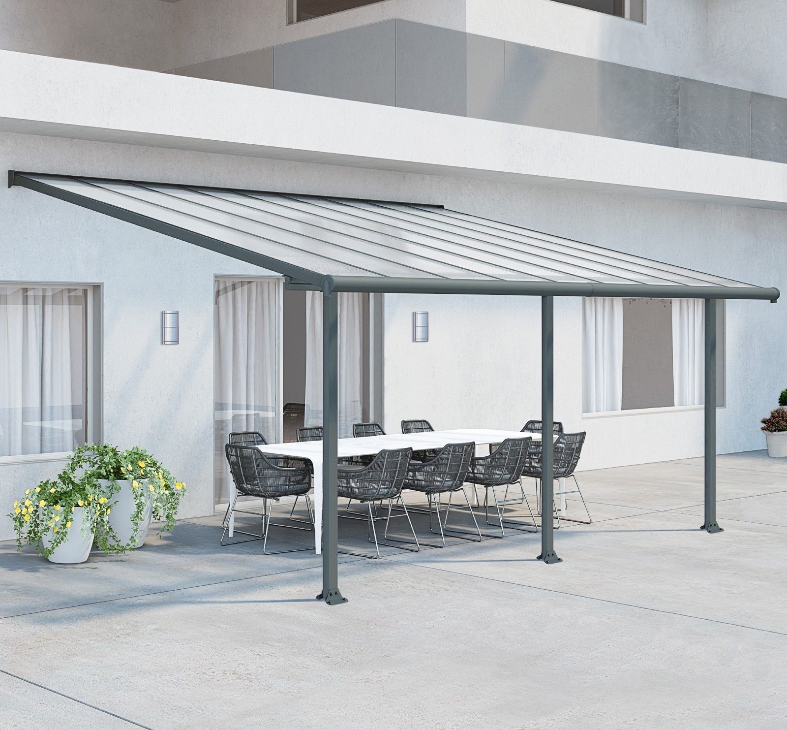 Palram - Canopia Olympia Terrassenüberdachung anthrazit 739x295x305cm