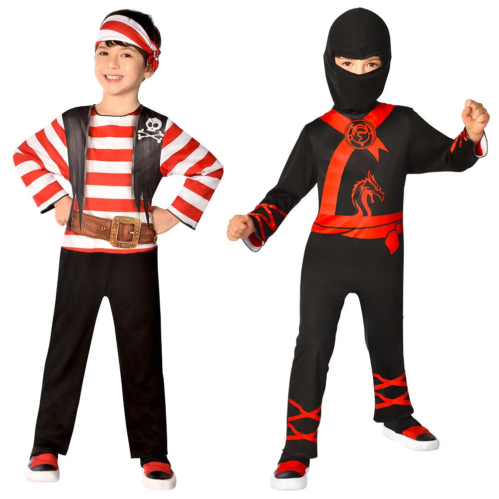 Déguisement réversible de pirate et de ninja 4/6 ans