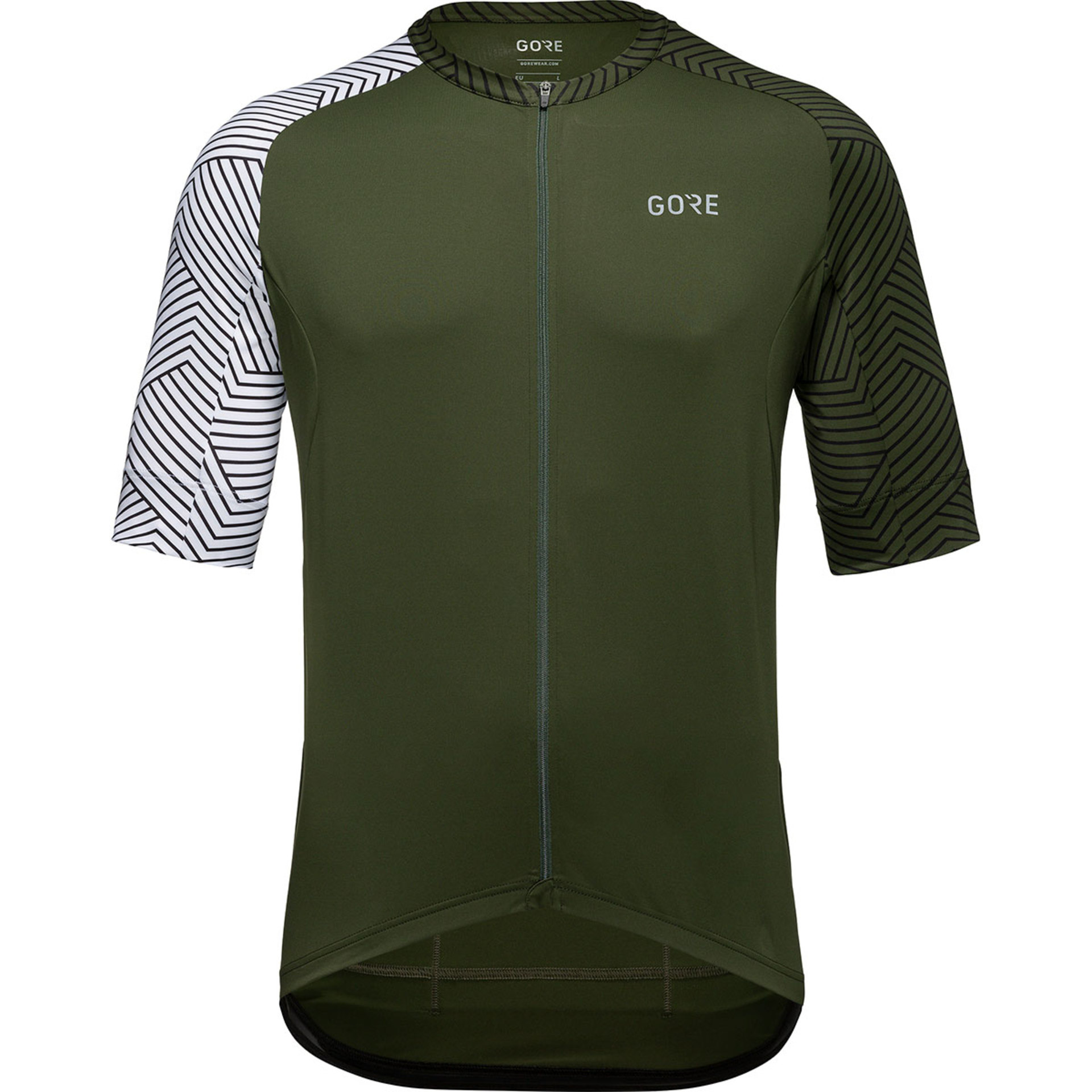GORE Wear C5 Fietsshirt Korte Mouwen Groen/Wit Heren