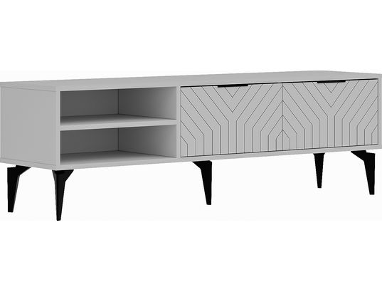 CONCEPT1 - Meuble TV Regina blanc 160 x 29,6 x h50 cm
