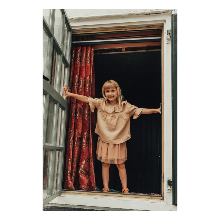 Baje Studio Blouse Berra Lin Volants  | Rose pêche