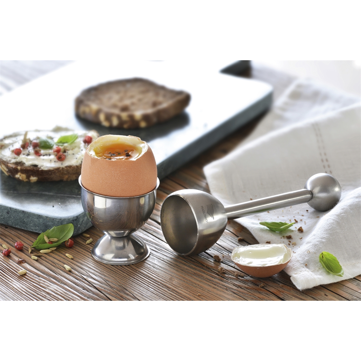 Lot de 4 coquetiers et 1 toqueur PRADEL FRANCE®
