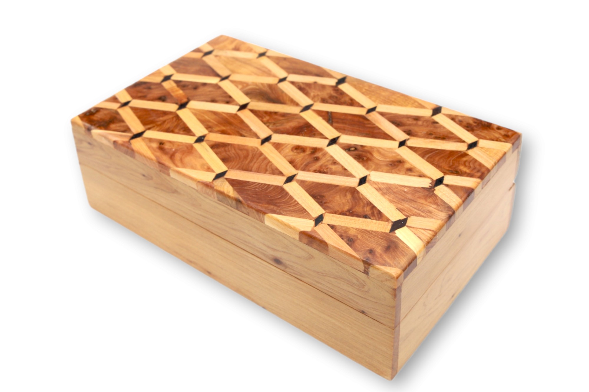 Thuja Box mit Intarsien, B 20 cm, T 12 cm, H 6 cm von fischer's lagerhaus
