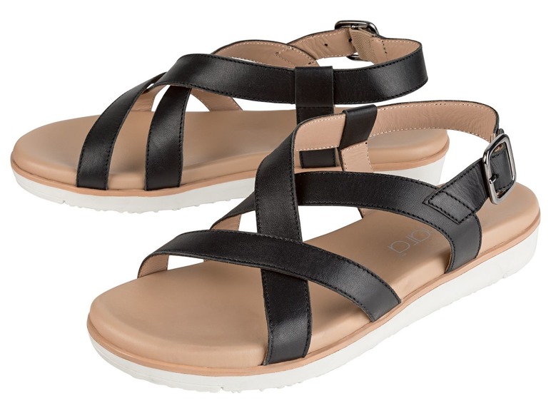 Dames sandaal/pantolette van leer