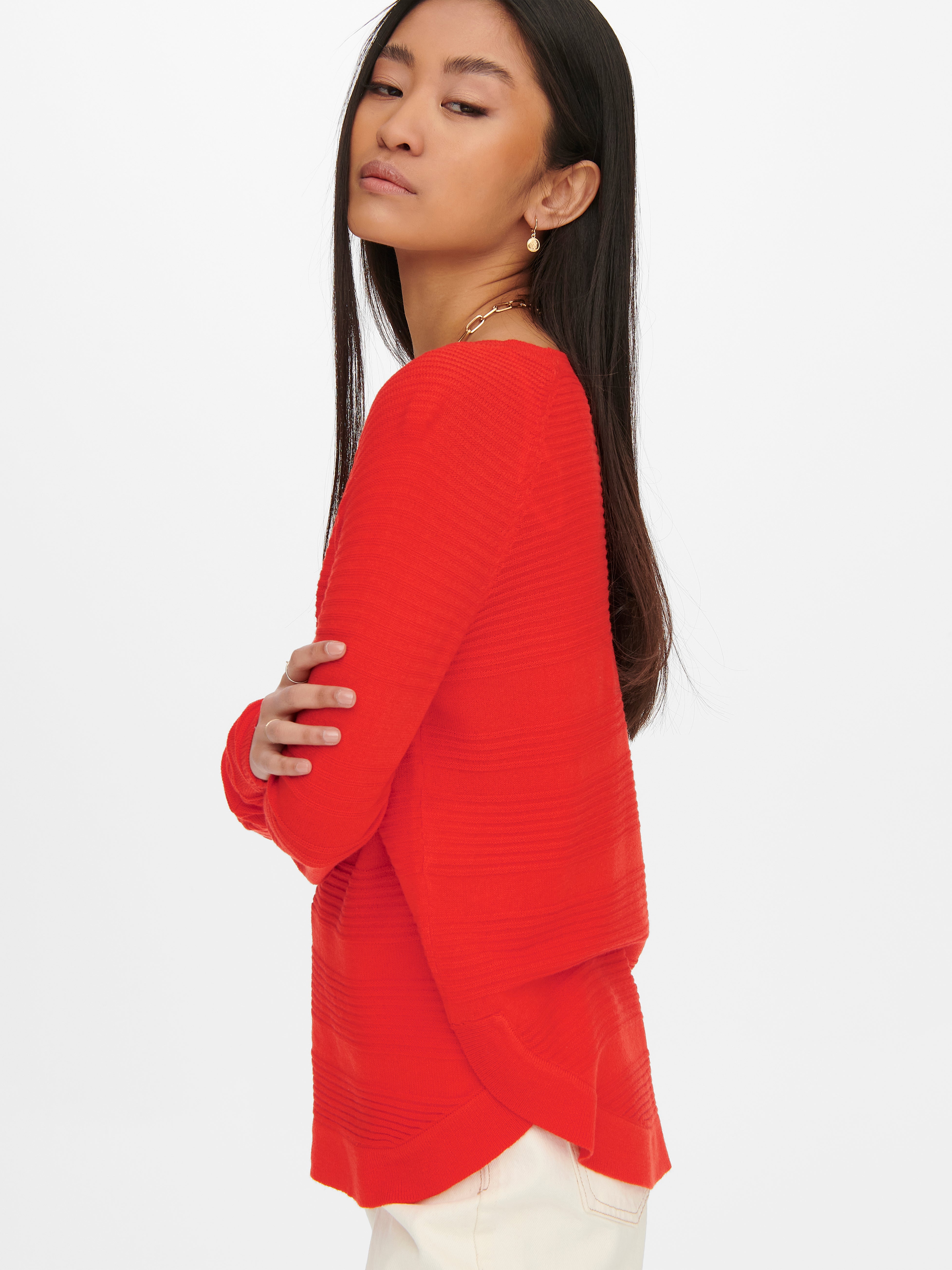 ONLCAVIAR Strickpullover Red Clay