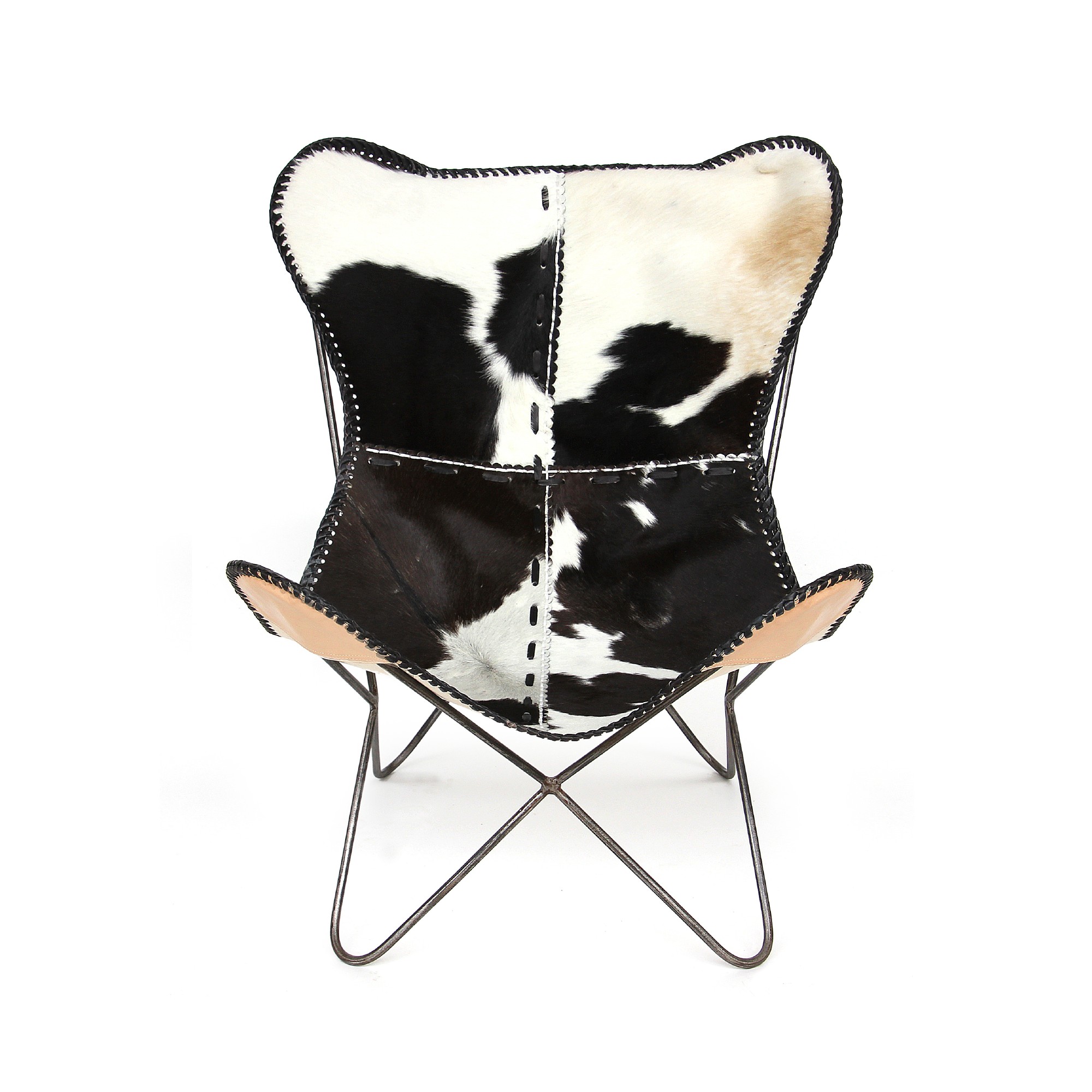 Lounger 'Sam', schwarz-weiß, vernickelt, T 70 cm, B 76 cm, H 92 cm von fischer's lagerhaus