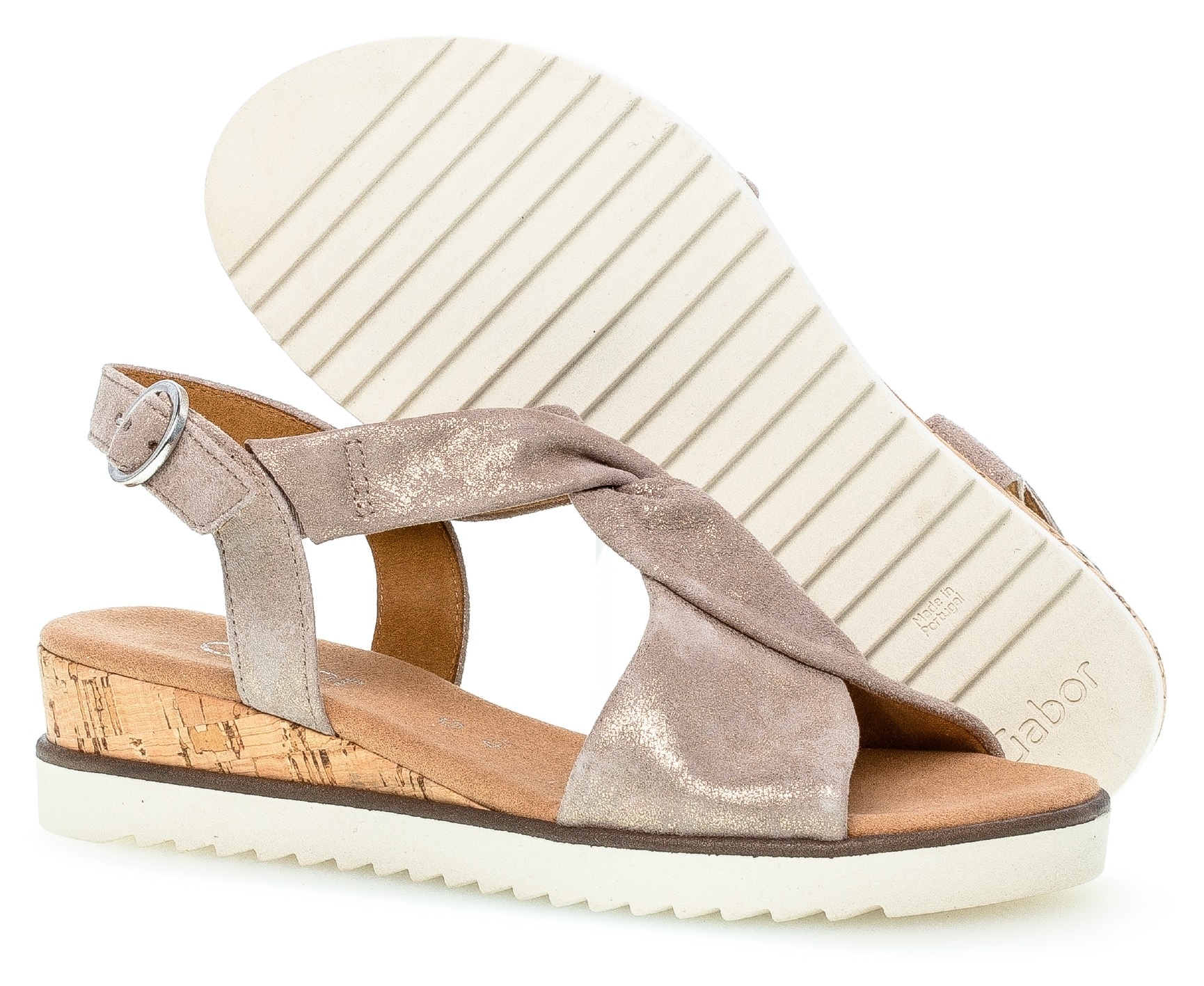 Gabor Keilsandalette »GENUA«  , Sommerschuh, Sandale, Keilabsatz, mit Metallic-Effekt